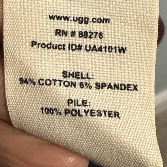 UGG Women Large Robe Duffield Cotton Blend Belted Shawl Eggplant Purple - Picture 7 of 9